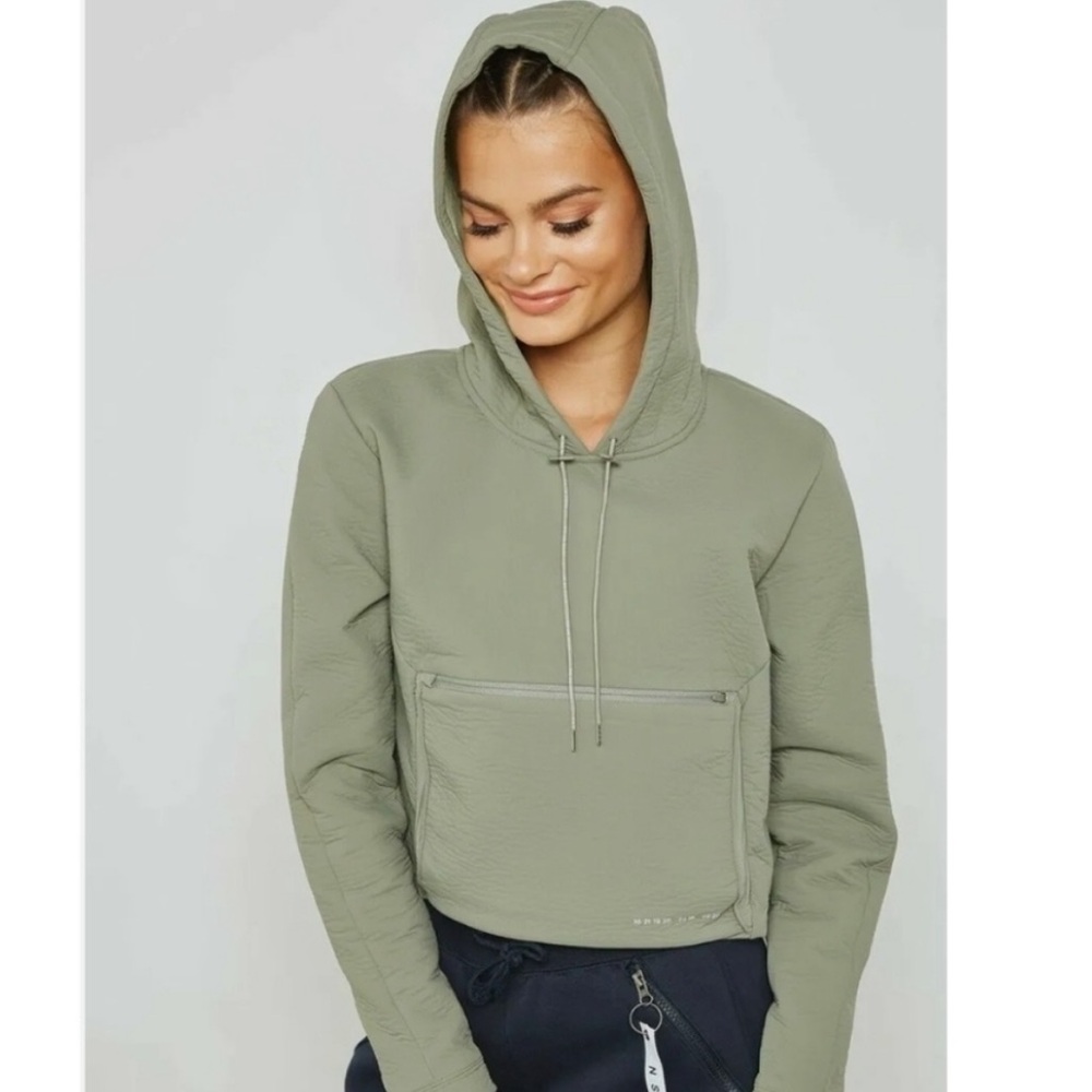 Nike Tech women’s crop hooded sweater in sage